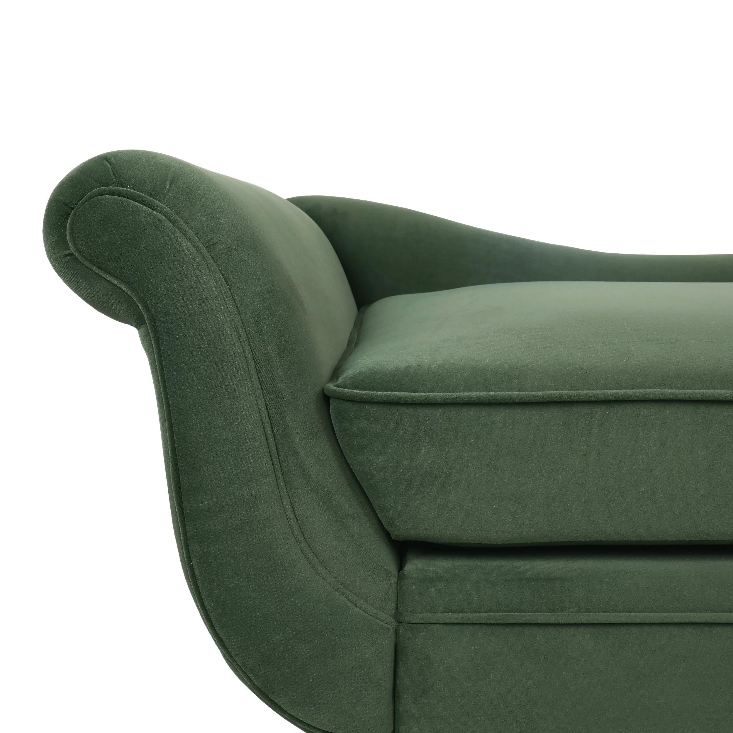 Indoor Fabric Chaise Lounge with Bolster Pillow, Sage Green V580