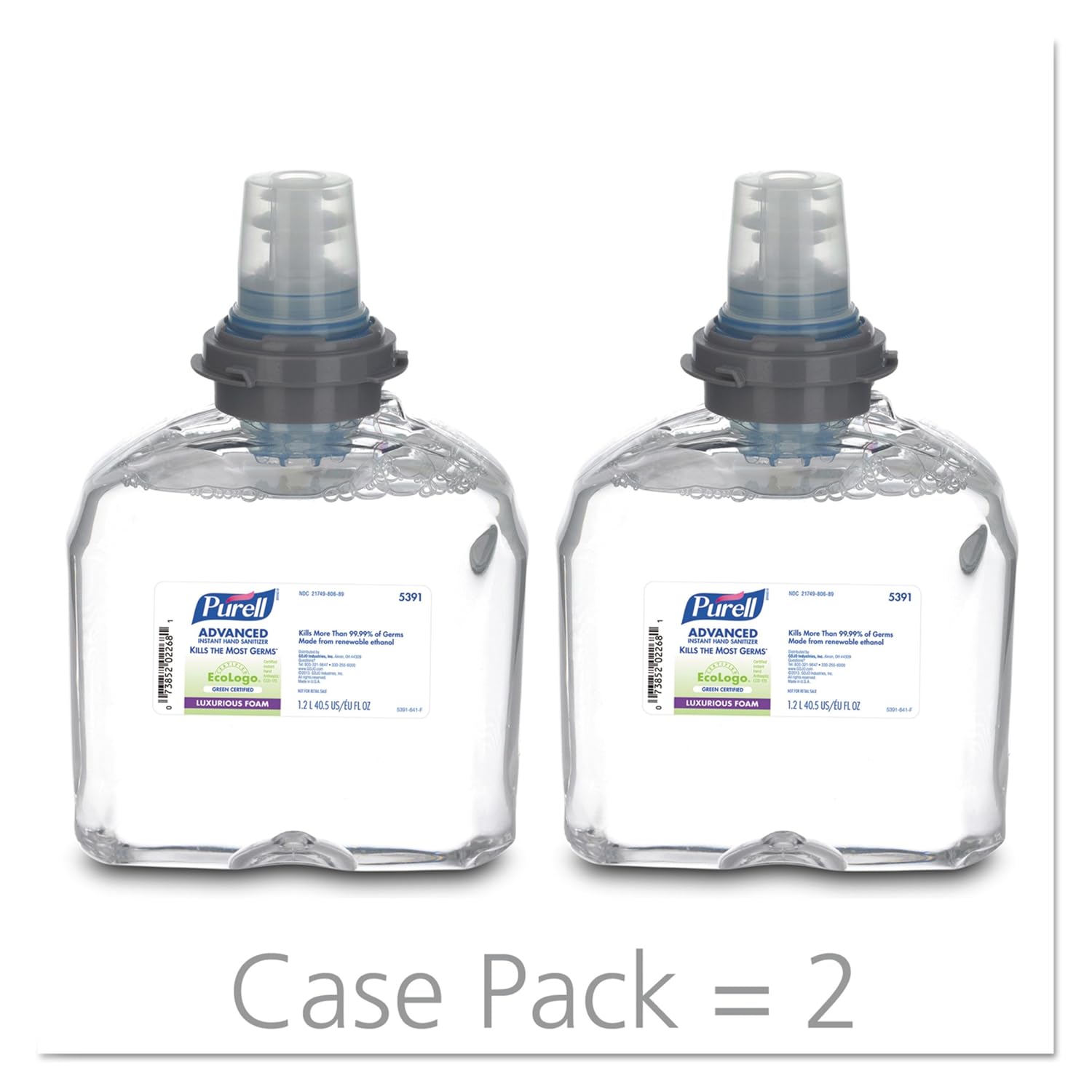 Instant Hand Sanitizer Foam Refill, 1200mL, Pack of 2 G514821