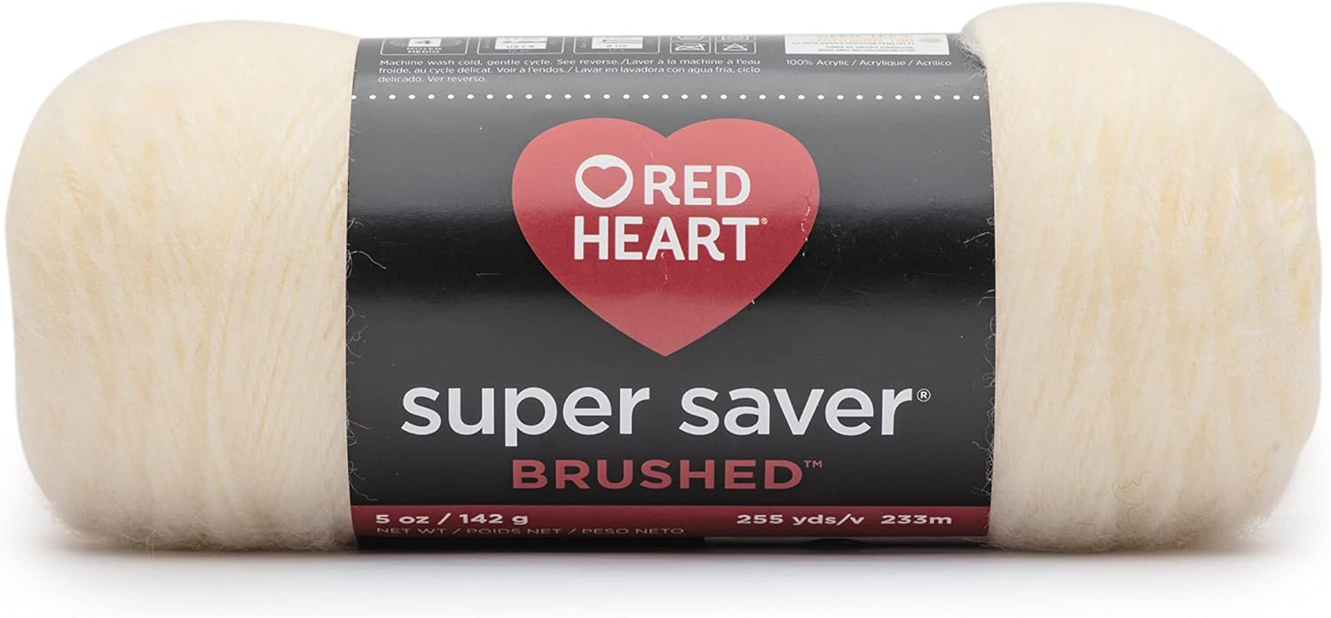 Red Heart Cream Super Saver Brushed Yarn