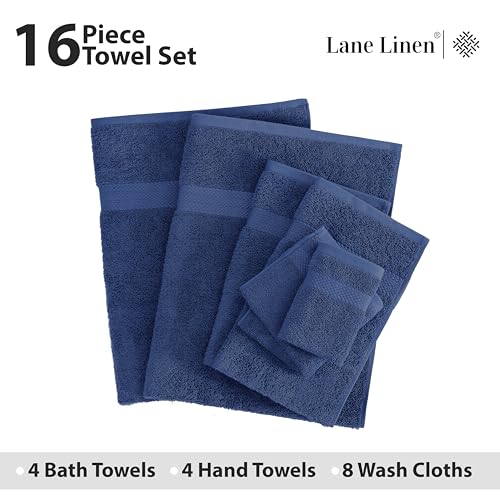 16 Piece 100% Cotton Bath Towel Set - Black E88139