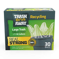 Heavy Duty Clear Recycling Bags | Tall & Strong Bags for Home & Kitchen - (30 Ct, 30 Gallons) Large Trash Bags Paper, Plastic & Aluminum | Thick Recycle Bin Bags (Clear)