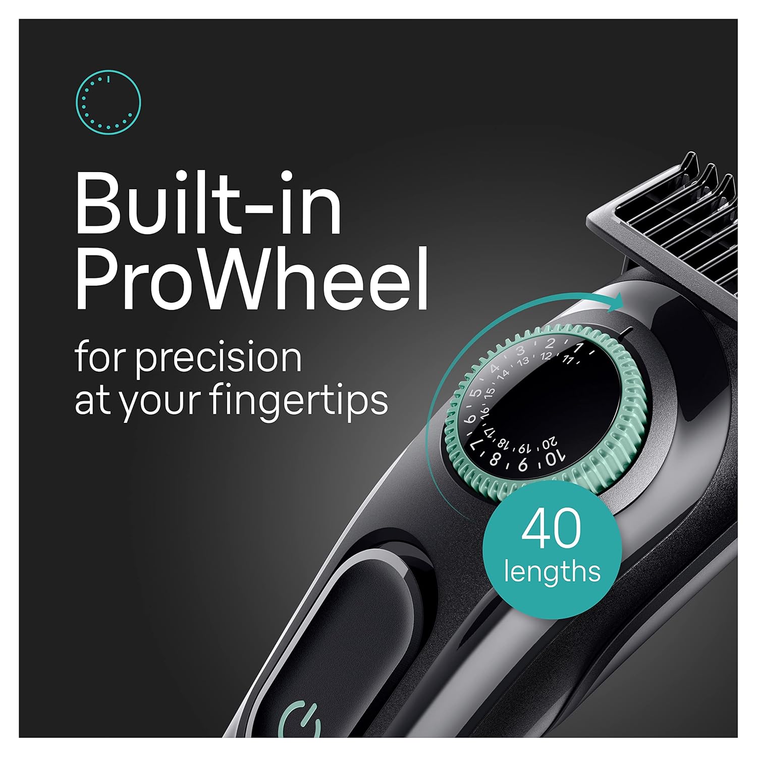 5-in-1 Men's Trimmer with Beard, Ear & Nose Trimmer, Hair Clippers, 40 Length Settings, Washable M635768