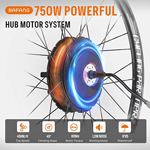 750W Rear Hub Motor Ebike Conversion Kit for 135-142mm Dropout, 26" 27.5" 700C P623