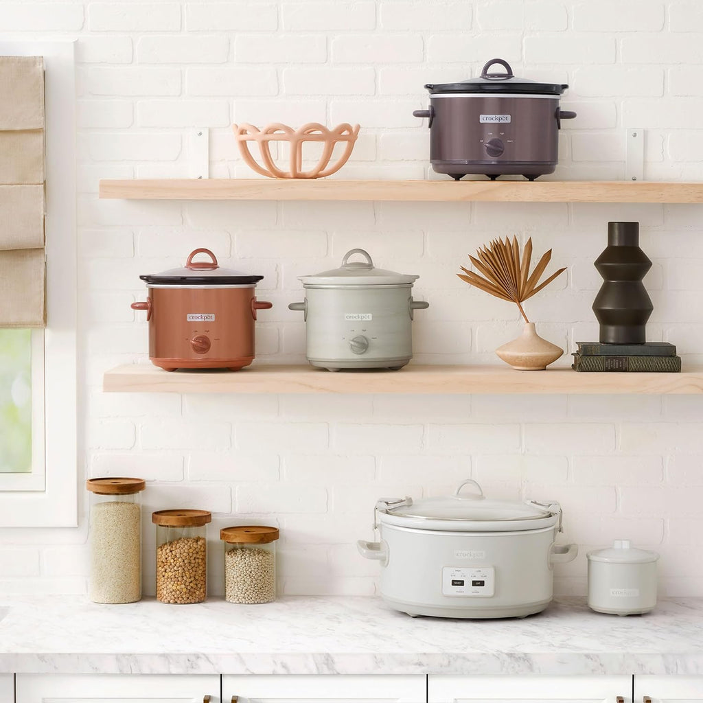 3 Quart Manual Slow Cooker with 3 Heat Settings, Removable Stoneware Bowl H9713