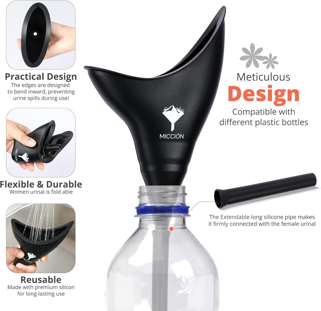 Leakproof Portable Urinal Funnel for Women, Reusable, for Camping & Post-Surgery Use X106580