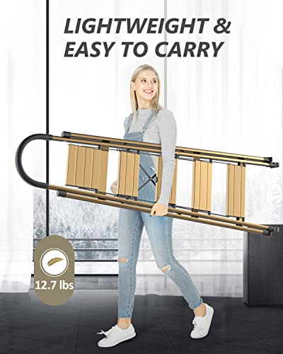 5 Step Ladder, Folding Step Stool, Lightweight Aluminum, Anti-Slip Wide Pedal F979769