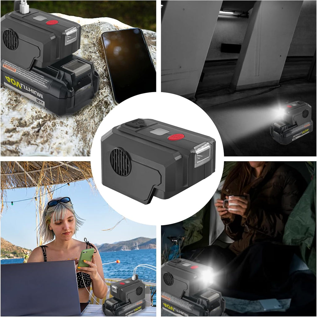 200W Power Inverter for 40V Battery, DC 18V to AC 110V with USB and Type-C Ports L683
