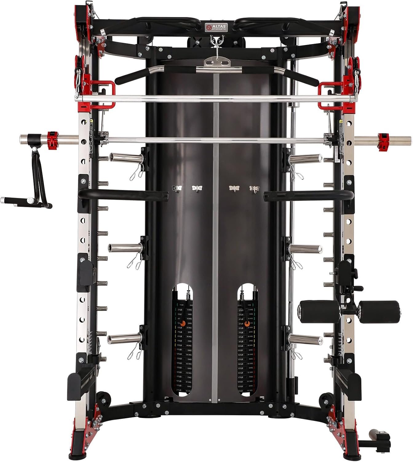 Home Gym Smith Machine with Pulley System Squat Rack Pull Up Bar F8529