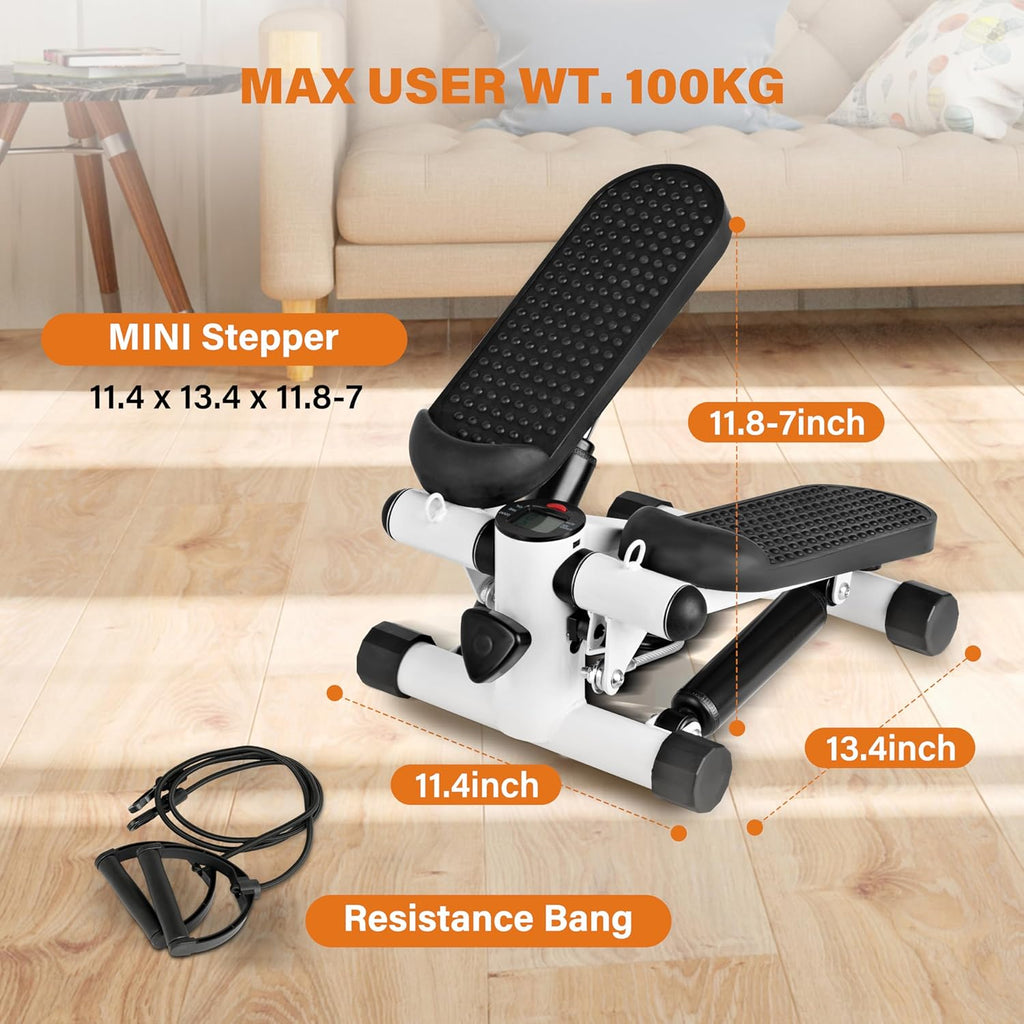 Mini Stepper with Resistance Band for Home Full Body Workout G7667