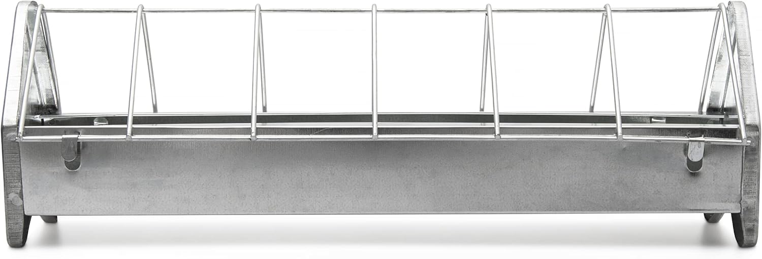 Galvanized Metal Chicken Feeder Trough with Anti Roosting Guard R131346