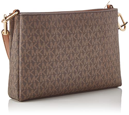Leather Triple Compartment Crossbody Bag B858