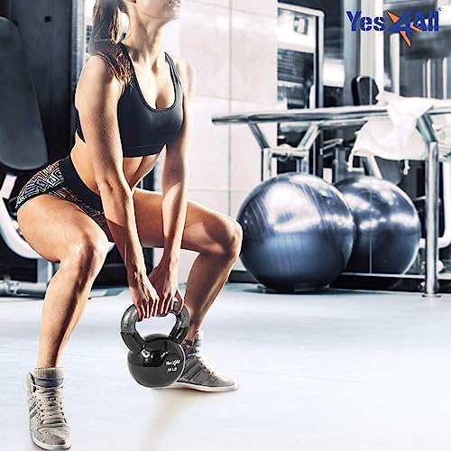 Vinyl Coated Kettlebell Weight Set for Full Body Strength Training N968241