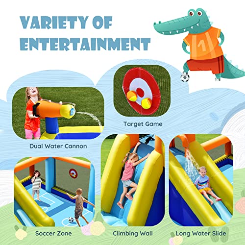 Inflatable Water Slide with Soccer Zone, Climbing Wall and Water Cannons R796092