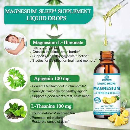Magnesium L-Threonate Liquid with Apigenin, Theanine and Lemon Balm F2982