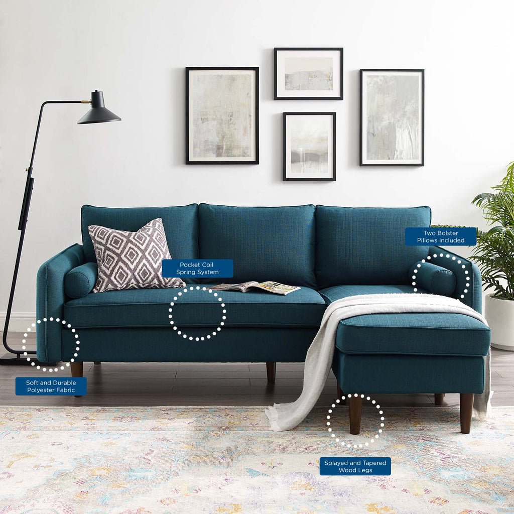 Navy Blue Fabric Sectional Sofa Set for Living Room L590663