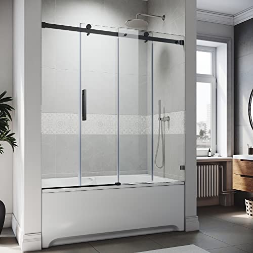 Frameless Sliding Tub Door 58.5-60" W x 62" H with Clear Tempered Glass T790914