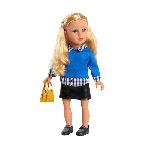 18-Inch Hand Painted Doll with Blonde Hair and Blue Eyes D3701