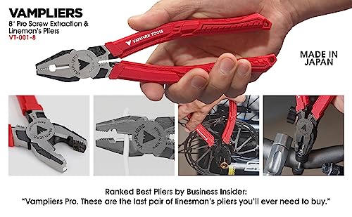 2-Piece Screw Extractor Pliers Set, 8" Heavy Duty Linemans Pliers + 6.25" Multipurpose Screw Removal Pliers, High Carbon Steel F82367