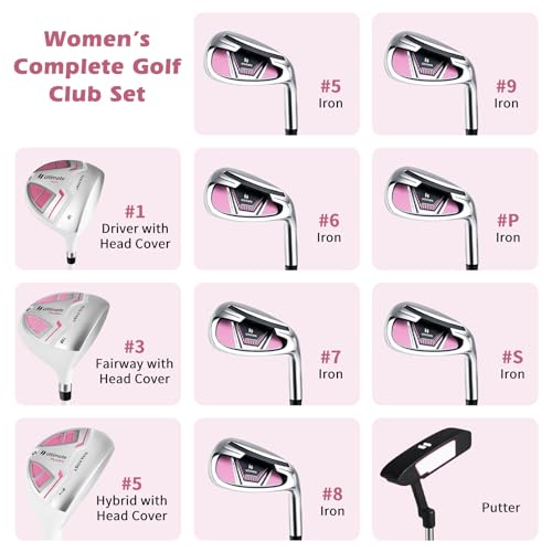 Women’s Complete Golf Club Set Right Hand with Cart Bag Y3277