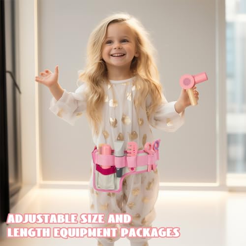 Wooden Hair Salon Pretend Play Set with Blow Dryer and Styling Accessories Z591