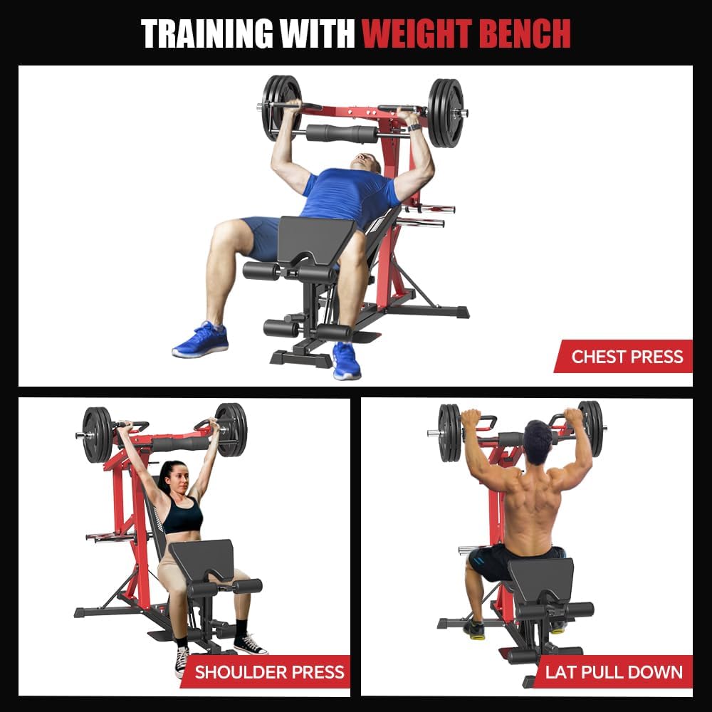 Leverage Machine, Multifunctional Strength Training Station, Plate Loaded Home Gym Z62567