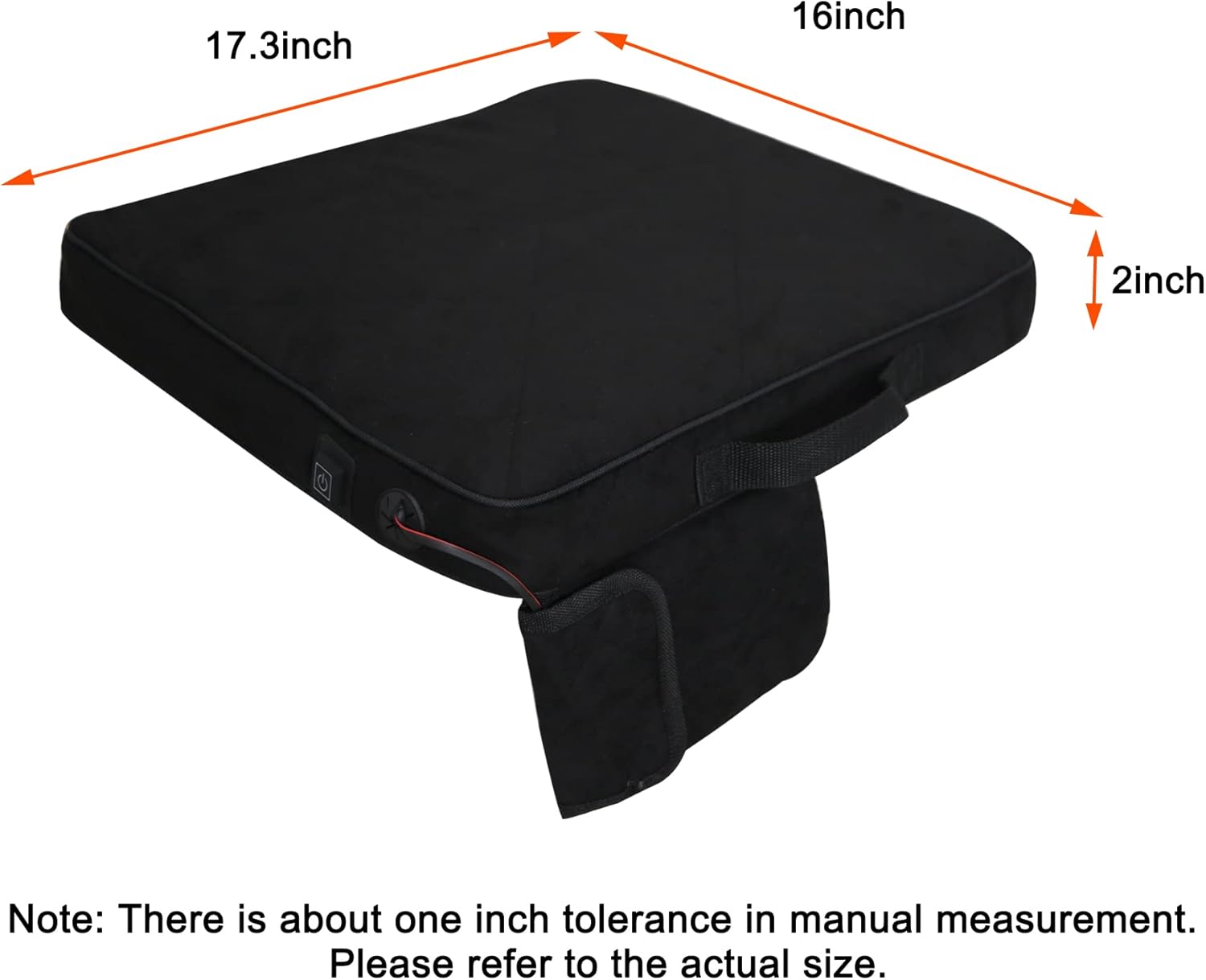 Heated Seat Cushion with 3 Settings, Memory Foam Pad for Camping, Office, Stadium E52152