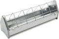 Chicken Feeder Trough. 15" Galvanized Metal Poultry Feed Tray with Removable Anti Roosting Guard for Chicks Turkeys Hens Quails Pigeons and Ducks.