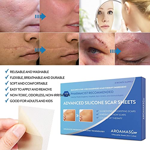 Soft Silicone Scar Sheets Strips for Surgery, Injury, Burns D269075