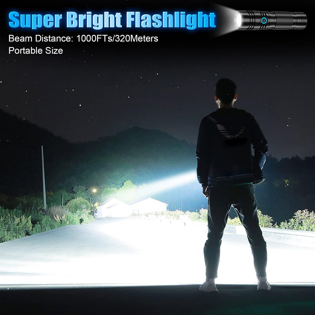 Rechargeable LED Flashlight, 1200 Lumens, USB-C, Waterproof F69289