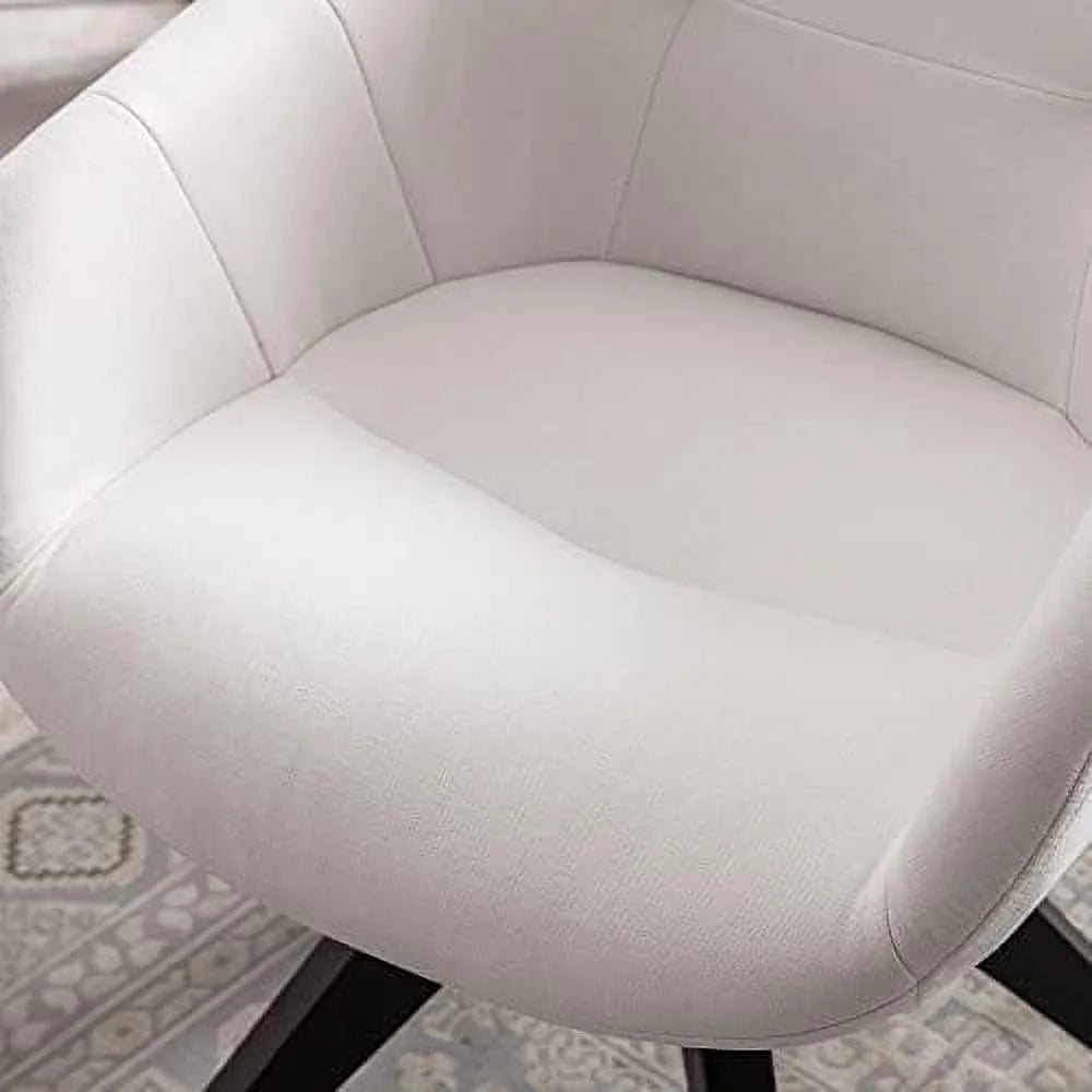 Mid Century Modern Swivel Armchair Fabric Accent Chair with Wood Legs E96436