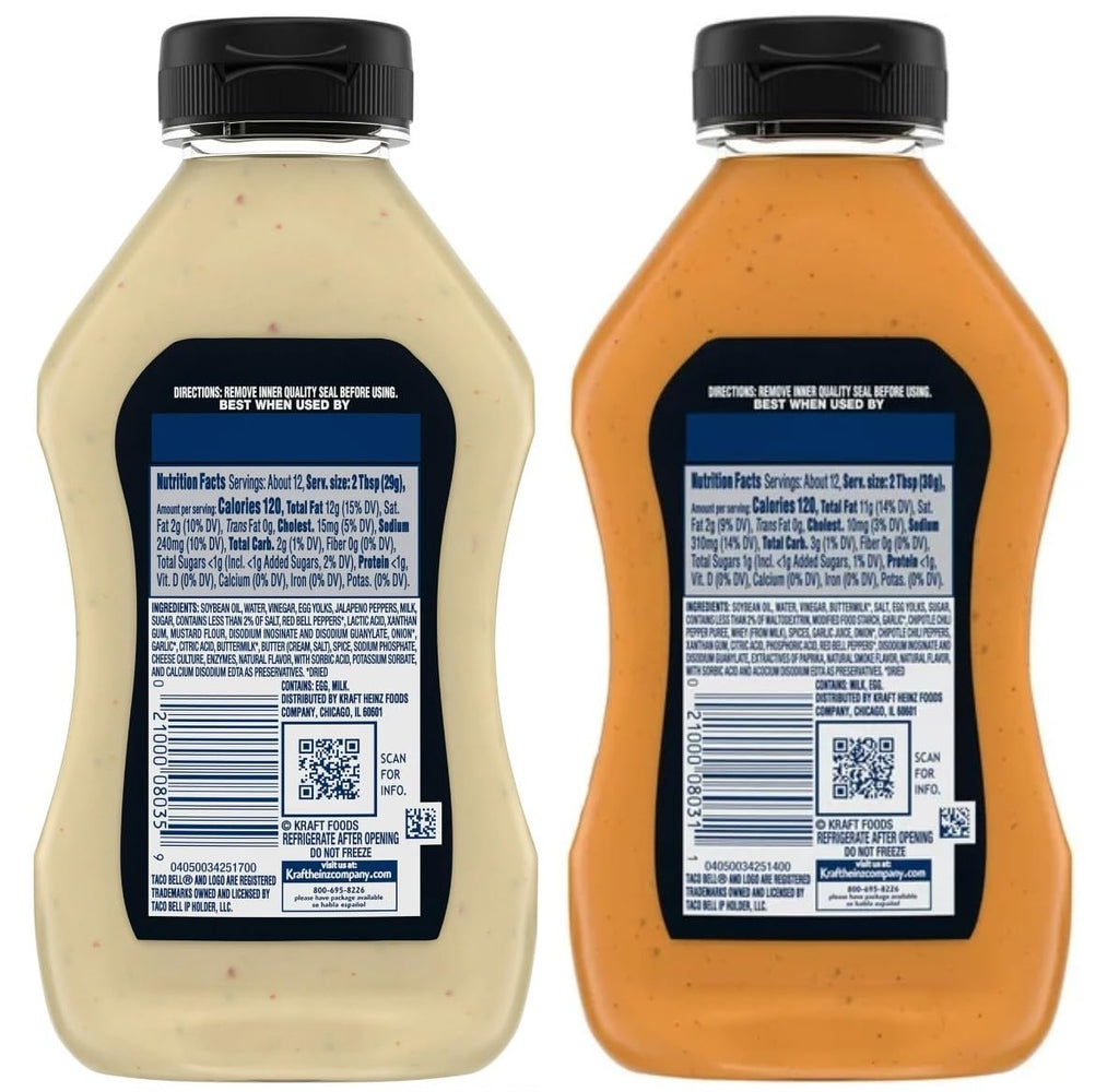 Creamy Chipotle Sauce & Creamy Baja Sauce, 12 Oz Each V43964
