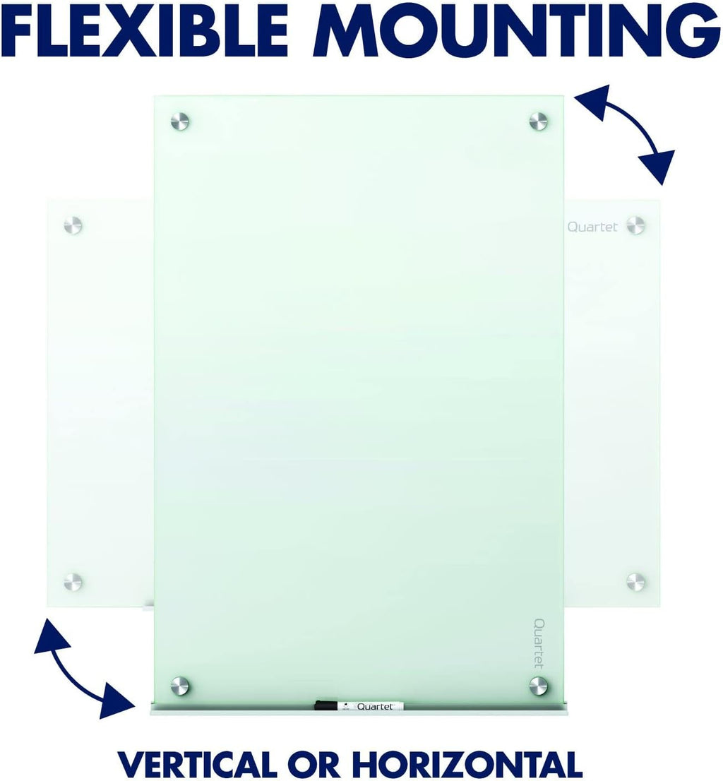 Magnetic Glass Dry Erase White Board, 6' x 4', Frameless I804991