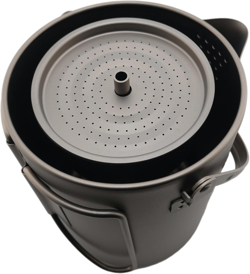 Titanium Percolator Coffee Maker Pot 1.5L Ultralight Camping Kettle K7800