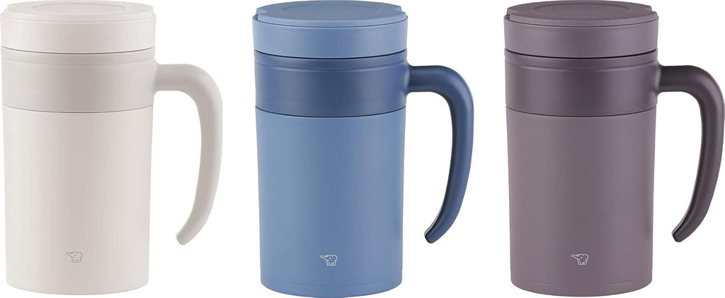 Stainless Tea Tumbler with Handle, 16-Ounce, Off White Q92817