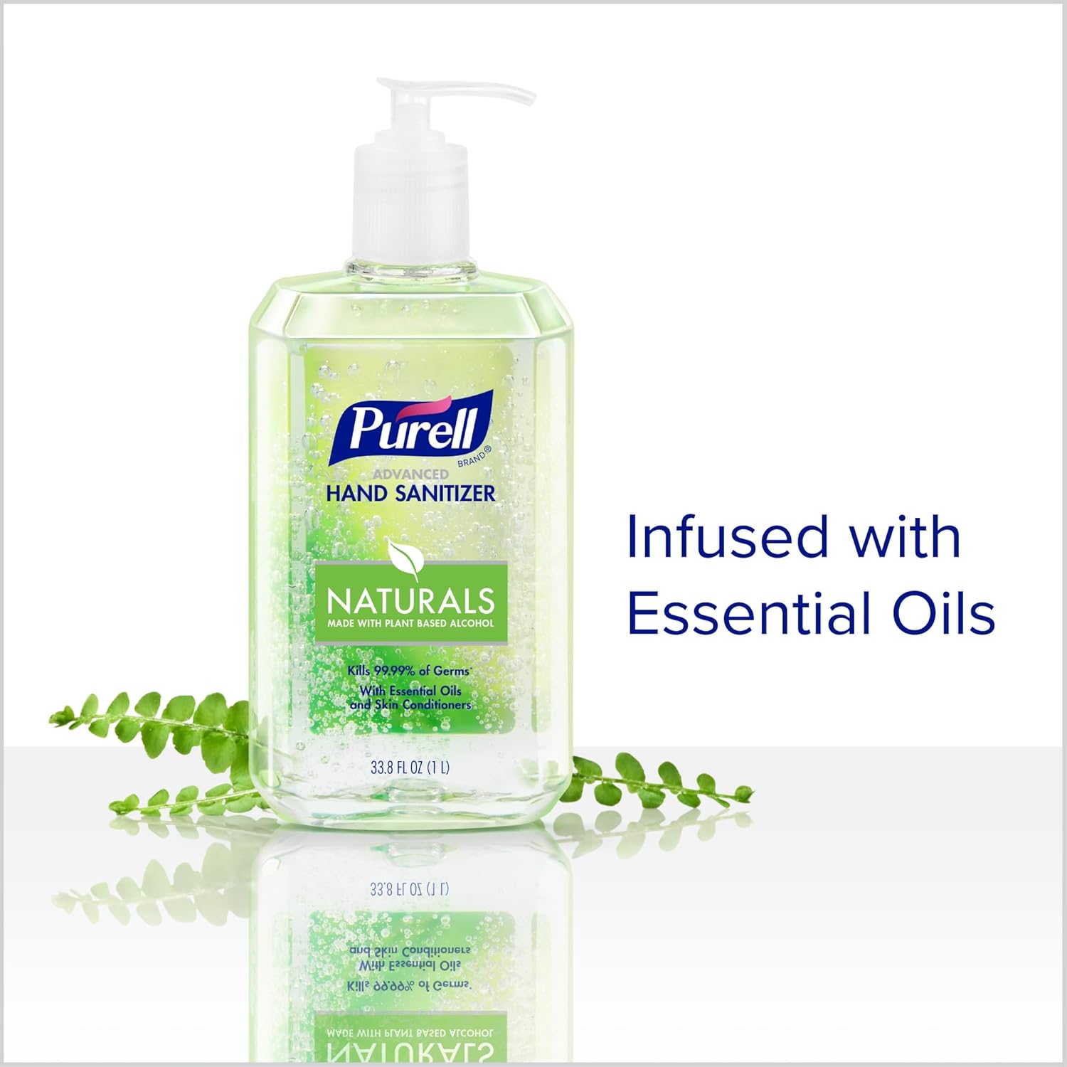 Hand Sanitizer with Plant-Based Alcohol, Citrus Scent, 1 Liter Pump Bottle Y793642