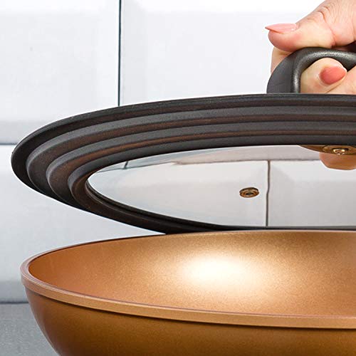 Universal Lid for Pots and Pans, Tempered Glass, Fits 9.5 to 12-Inch Cookware I780829