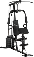 Soozier Home Gym System, Multifunction Workout Station with 100Lbs Weight Stack, 100Lbs Resistance for Full Body Workout Machine
