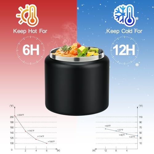 13.5oz Vacuum Insulated Food Jar, Leak Proof Stainless Steel Thermo for Hot & Cold Food, Pink O1935