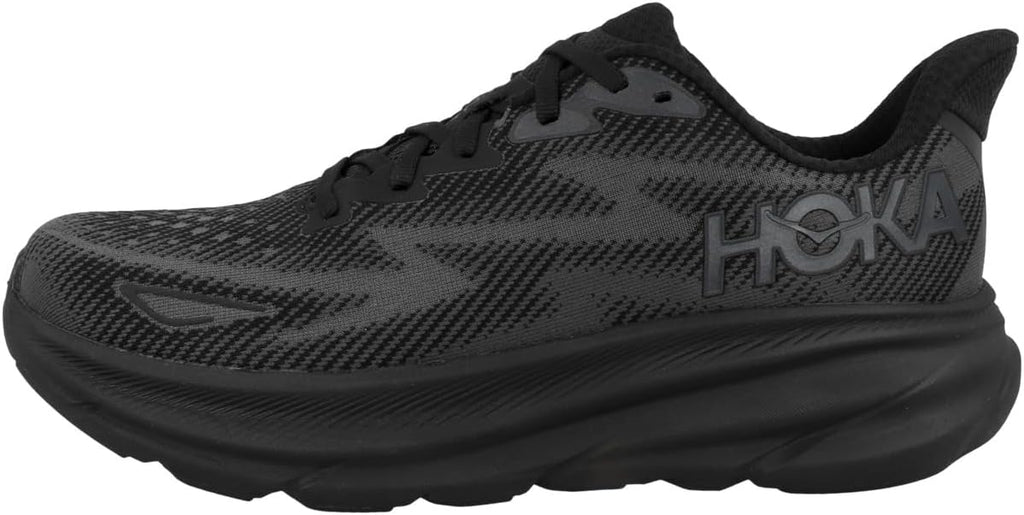Hoka Men's Clifton 9 Sneaker, Black/Black, 10