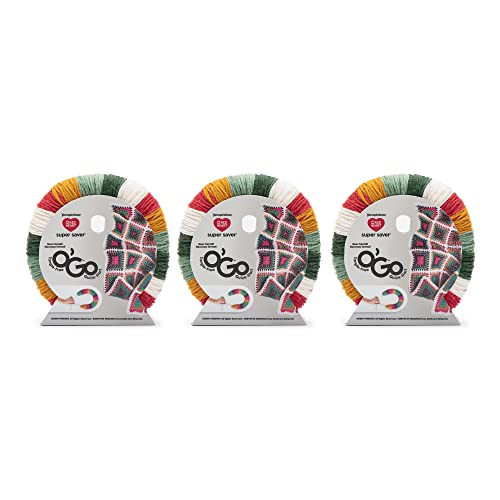Red Heart Super Saver O'Go Baby Rainbow Yarn - 3 Pack of 141g/5oz - Acrylic - 4 Medium (Worsted) - 364 Yards - Knitting/Crochet