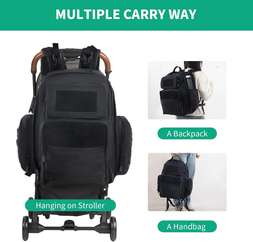 Diaper Bag Backpack with Changing Station, Expandable, Waterproof V8133