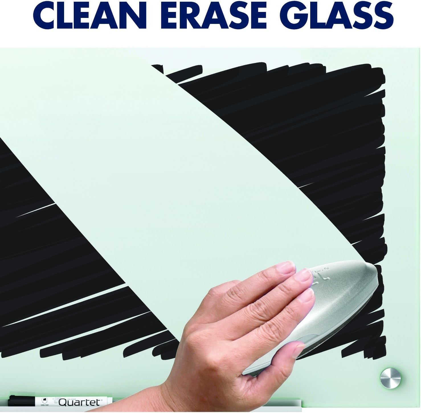 Magnetic Glass Dry Erase White Board, 6' x 4', Frameless I804991