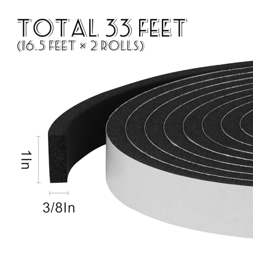 Foam Insulation Tape Self Adhesive for Doors and Windows, Soundproofing Seal Strip D9516