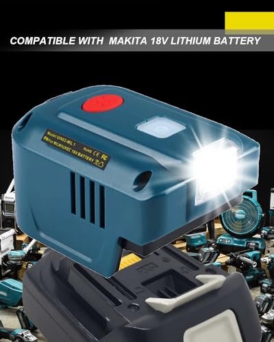 150W Power Inverter for 18V Lithium Battery, DC to AC 110V-120V Portable Power Station with USB and AC Outlet Q5429