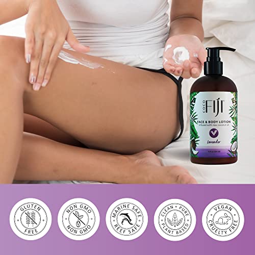 Face & Body Lotion with Coconut Oil for Dry Skin, Fragrance Free, 12 oz B66742