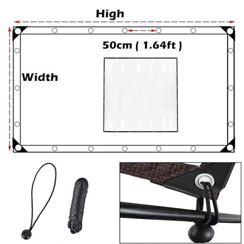 7x7 FT Clear Waterproof PVC Tarpaulin for Garden Pavilion O806516