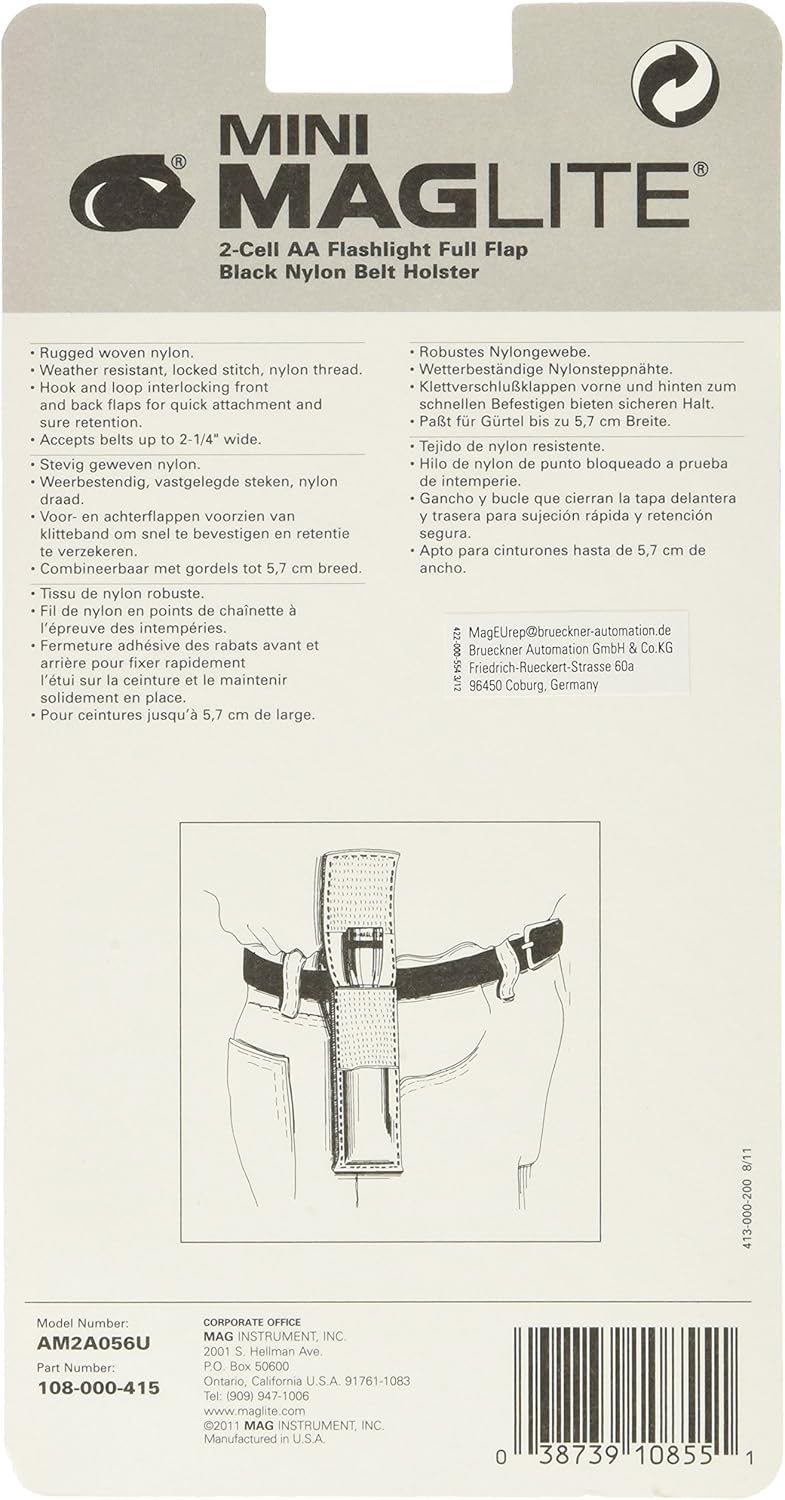 Nylon Full Flap Holster for Mini AA Flashlights D34206