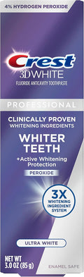 Crest 3D White Professional Ultra White Fluoride Anticavity Enamel Safe Toothpaste, 3 oz