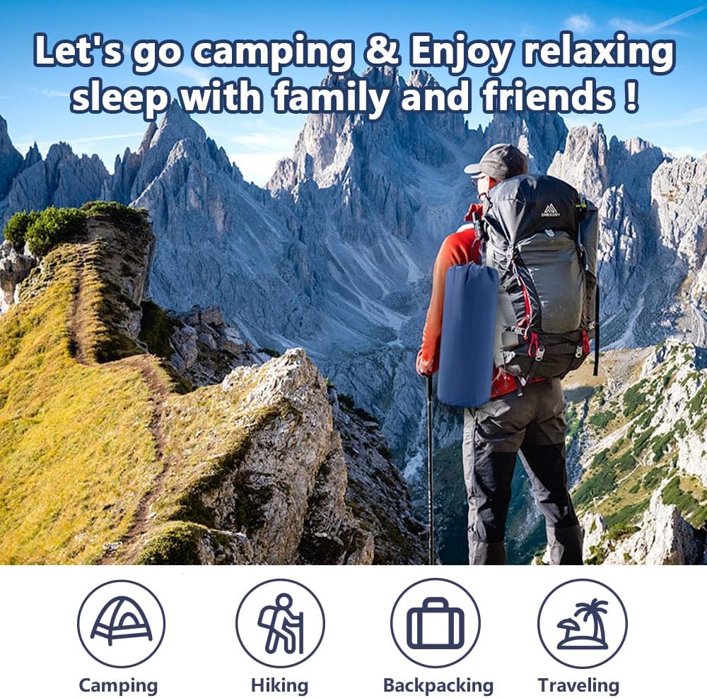 Inflatable Sleeping Pad for Camping with Pillow and Foot Pump G70282