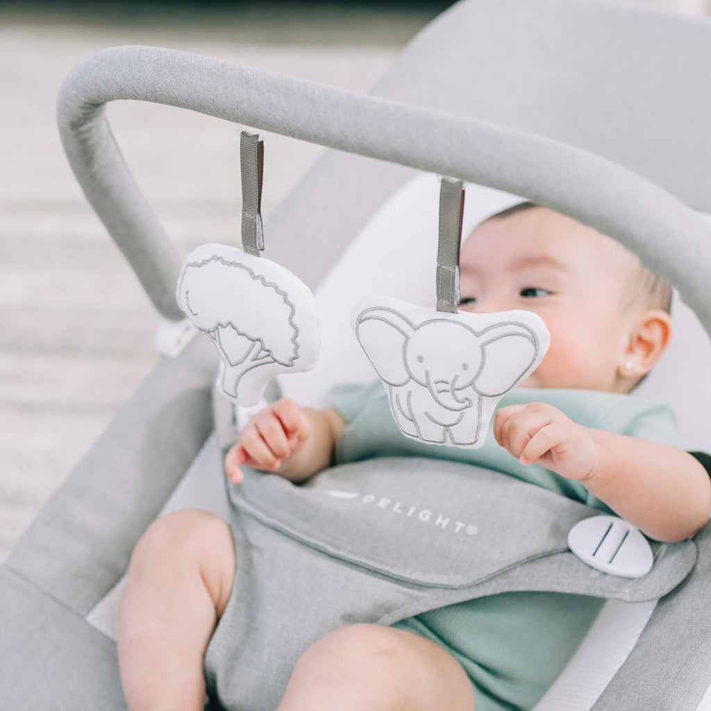 Baby Bouncer for Infant 0-6 Months, 3-Position Recline, Pebble Grey U830
